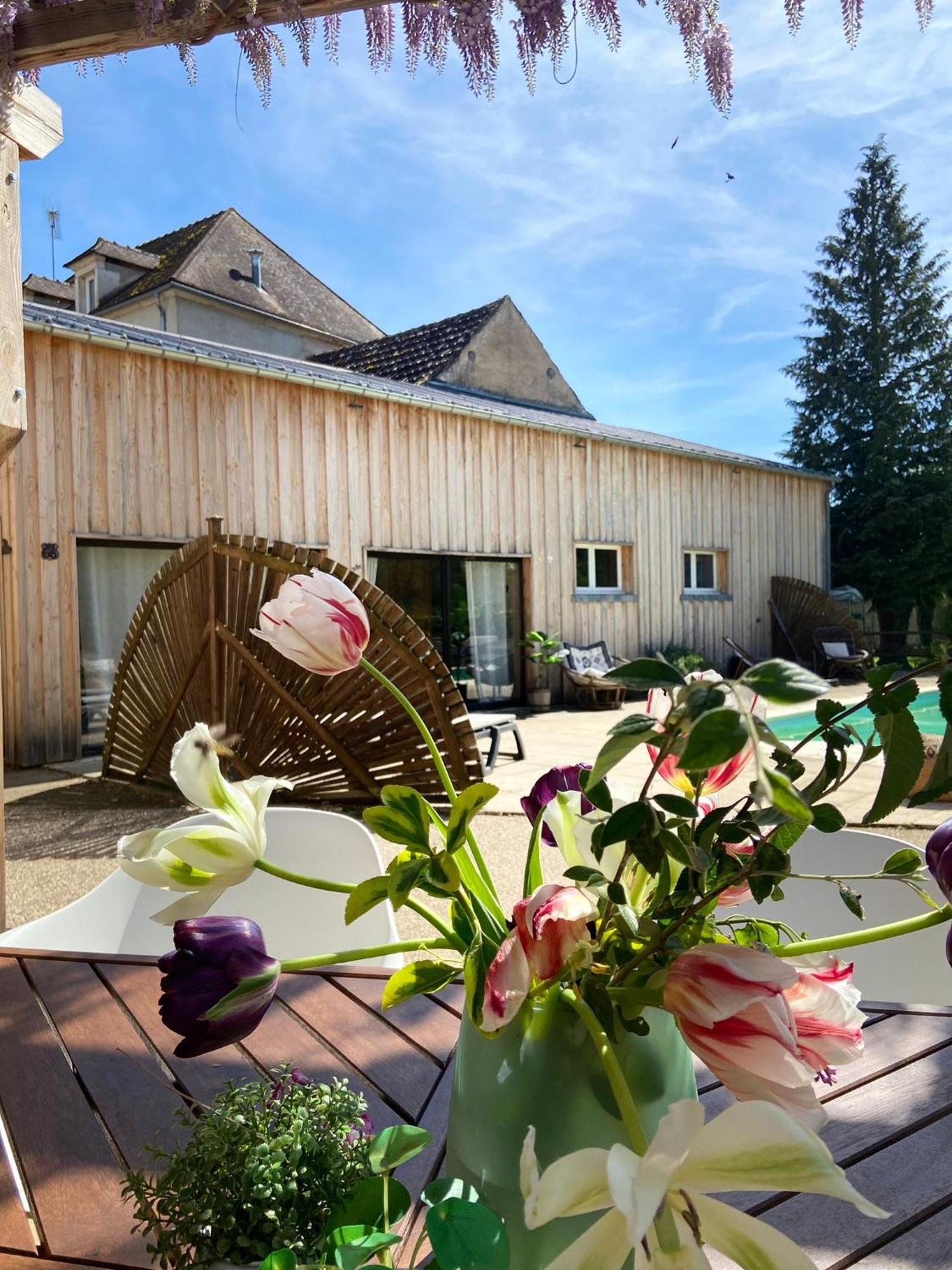 Pool House-L'Hirondelle De Sermizelles- Grand Jardin, Calme Et Nature Aux Portes Du Morvan エクステリア 写真